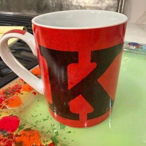 Pier 1 Porcelain Mug With a K Monogram.